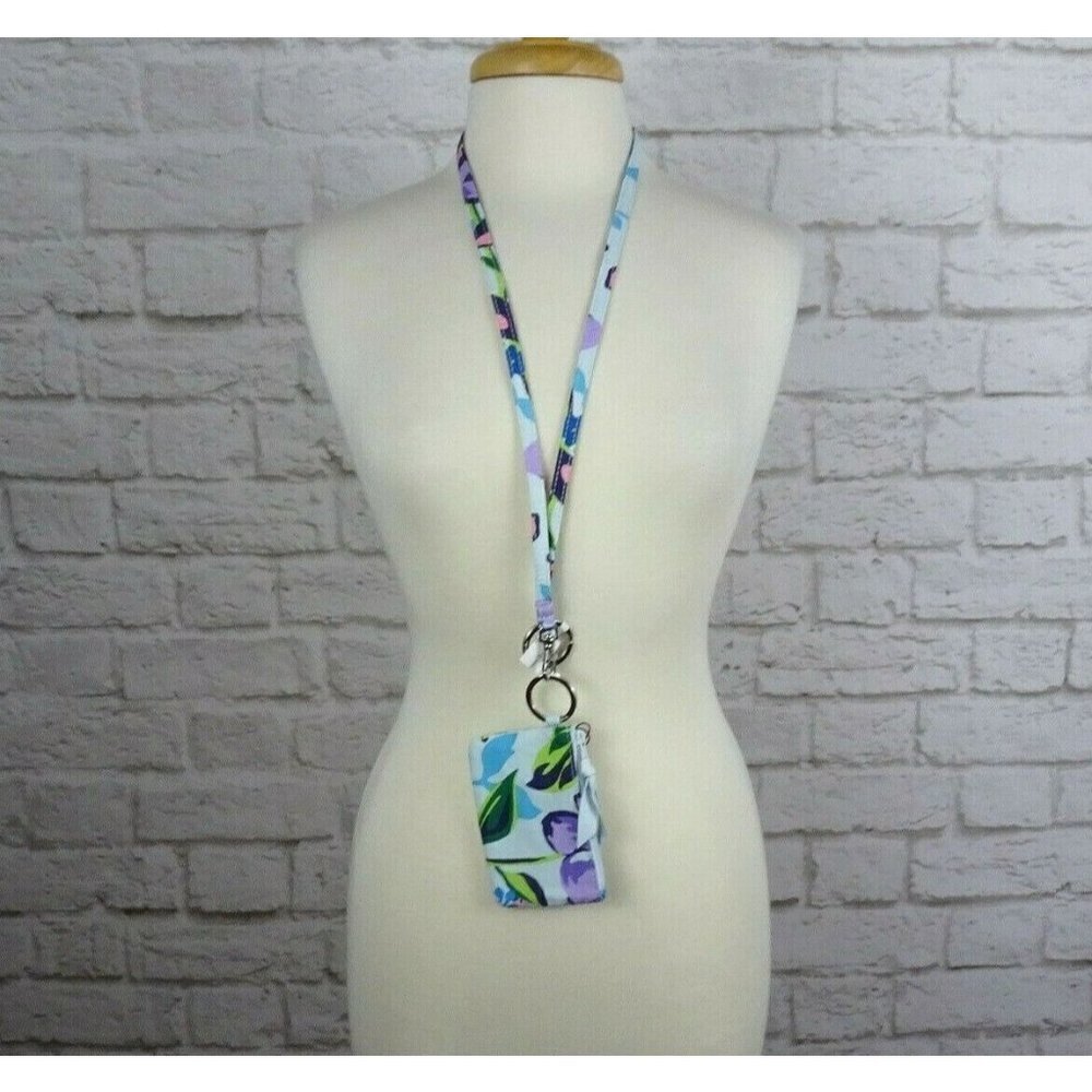 Vera Bradley Marian Floral Zip ID Card Case & Lanyard ID Holder 2-PC Boho NWT - Picture 2 of 12